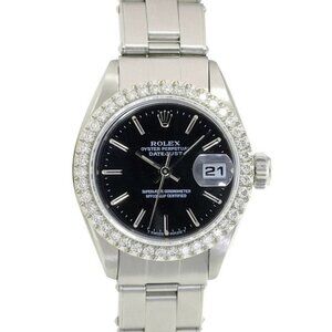 ROLEX DATEJUST BLACK INDEX DIAL 1.15 CTW DIAMOND STEEL JUBILEE WATCH 26 MM 69174